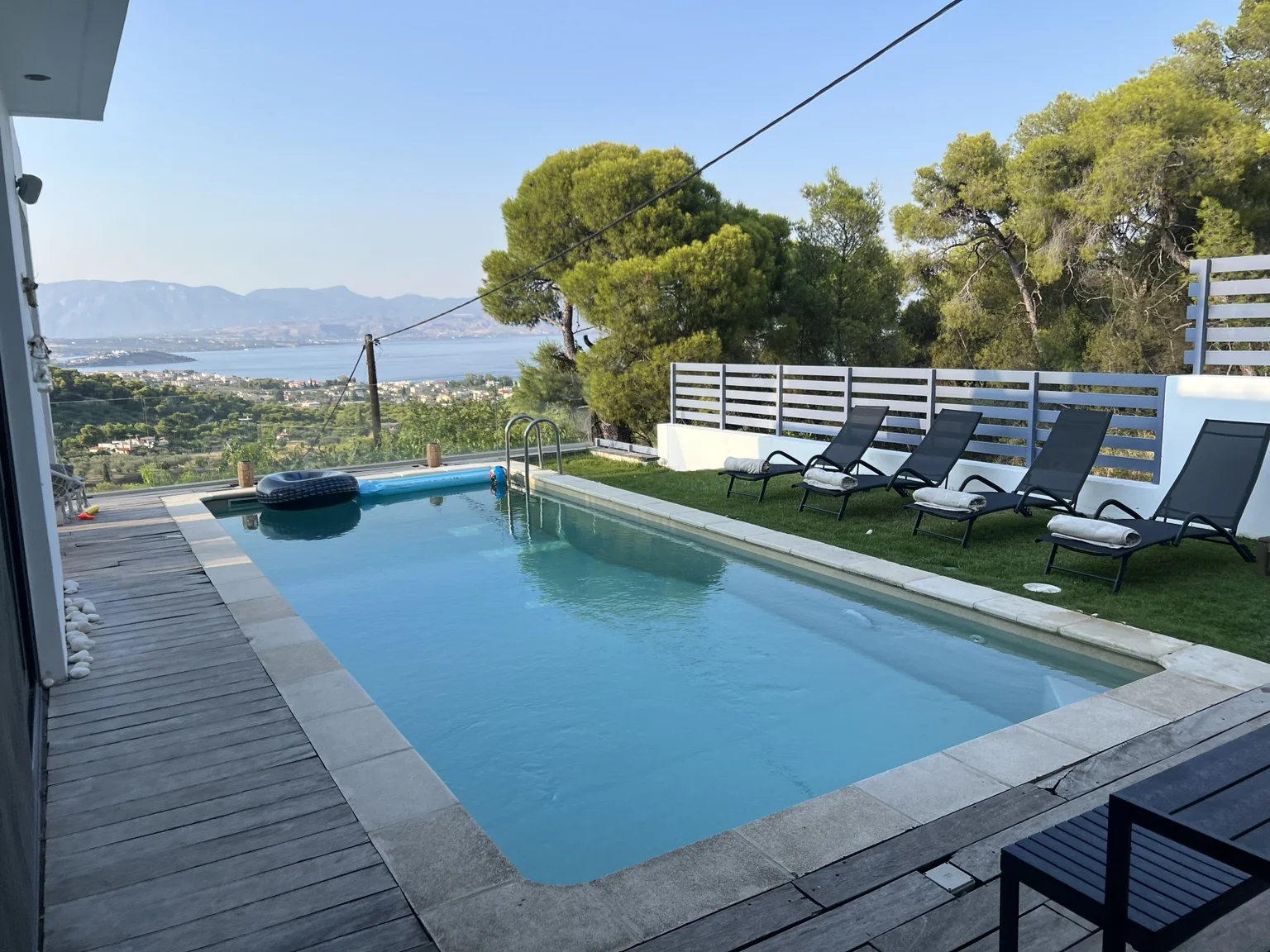 Private pool at Red Cave Villa with panoramic sea and mountain view